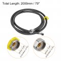 Uxcell Faucet Supply Line Connector G1 2 Female X 79 Inch Long Braided 304 Stainless Steel Water Hose Black