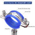 Uxcell 2pcs Stainless Steel Pipe Supports Wall Mount Ceiling Bracket Adjustable Clamp Strap Fit For Dia 48-51mm Tube