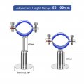 Uxcell 2pcs Stainless Steel Pipe Supports Wall Mount Ceiling Bracket Adjustable Clamp Strap Fit For Dia 48-51mm Tube
