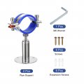 Uxcell 2pcs Stainless Steel Pipe Supports Wall Mount Ceiling Bracket Adjustable Clamp Strap Fit For Dia 48-51mm Tube