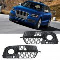 Fog Light Grille Front 2pcs Mesh Cover Gloss Black Left Right Trim Replacement For Q5 Sq5 2013a 2017 Gloss