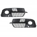 Fog Light Grille Front 2pcs Mesh Cover Gloss Black Left Right Trim Replacement For Q5 Sq5 2013a 2017 Gloss