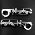 Eagle Hawk Shape Front 1 4 Highway Stiletto 4475 Foot Pegs P-clamps For Honda Goldwing Gl Chrome Body Black Rubber