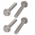 4pcs M10 X 55mm Thread 304 Stainless Steel Hex Serrated Head Flange Screw Bolt 