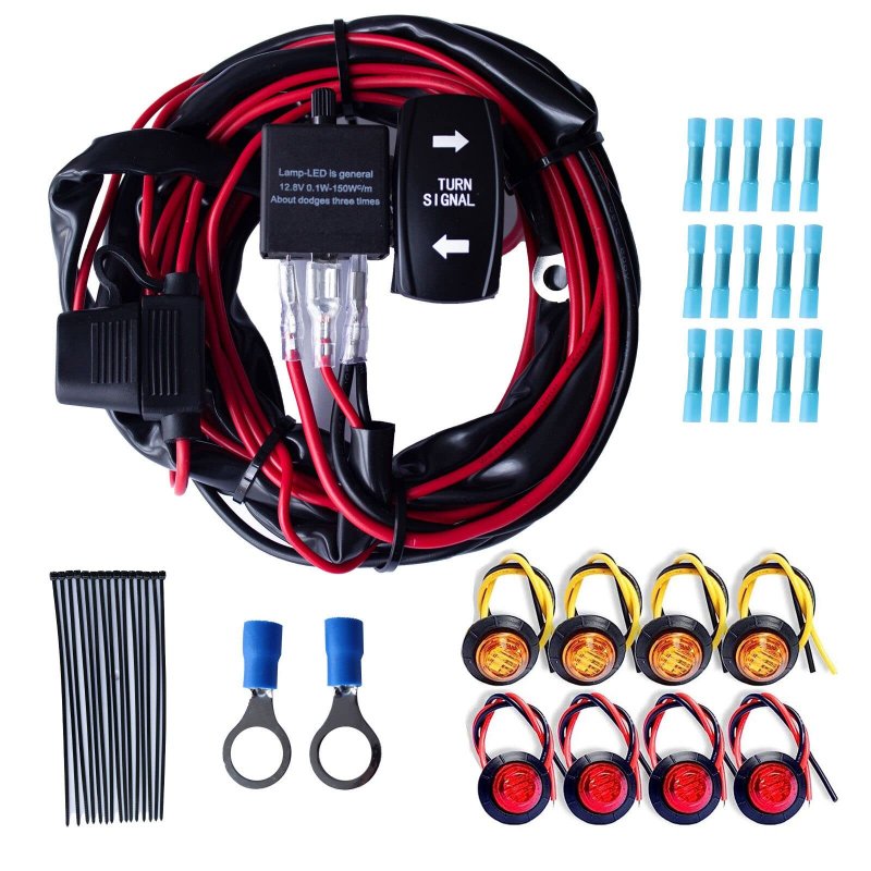 Utv Turn Signal Kit With Rocker Switch Street Legal Led Light For Golf Cart Can Am Cfmoto Pioneer Polaris Ranger Rzr Side By
