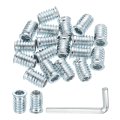 20 Pcs Threaded Insert For Wood 5 16 18 Carbon Steel Studs Hex Socket Drive Nut Inserts Screw In Fastener Connector With Wrench 