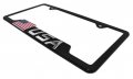 3d Usa American Flag Black Metal Open License Plate Frame