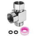 G1 2 Shower Diverter Valve 3 Way Stainless Steel Bidet T Adapter Connector Hose Fitting Tee With Ptfe Tape And Gasket For Angle 