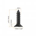 Uxcell M3 5 X 12mm Wood Screws Phillips Flat Head Carbon Steel Self Tapping Black 200pcs
