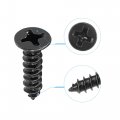 Uxcell M3 5 X 12mm Wood Screws Phillips Flat Head Carbon Steel Self Tapping Black 200pcs