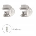 Uxcell Stainless Steel Clothes Closet Rod Bracket Flange Lever Support Holder Hanger Pole 1 3 Inch Dia 4pcs