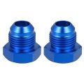 2pcs Car An10 Male Flare Bolt Blanking Plug End Cap Lock Nut Fitting Aluminum Alloy Hex Connectors Blue 