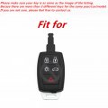 Wfmj Black Leather For Volvo Xc90 C70 S60 D5 V50 S40 C30 5 Buttons Smart Remote Key Fob Case Cover Chain