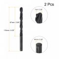 Uxcell 6542 High Speed Steel Straight Shank Twist Jobber Drill Bit Fully Ground Black Oxide Bits 7mm Diameter 110mm Total