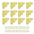 12pcs Vintage Flat Corner Bracket X 1 Metal Desk Protectors Zinc Alloy Decorative Edge Cover With Mounting Nail For Furniture 