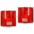 1973-1991 Chevy Blazer Pair Rear Tail Lights Driver And Passenger Side W Chrome Trim Gm2800122 Gm2801122 Replaces 