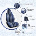 Uxcell 7pcs Blanket Durable Baja Bucket Seat Cover Protector For Car Auto Blue