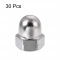 Uxcell Acorn Hex Cap Nuts 30pcs M5 Dome 304 Stainless Steel Hexagon Decorative Nut For Screws Bolts Silver Tone
