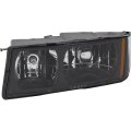 Driver Side Headlight With Bulbs Halogen Clear Lens Body Cladding Fits 2002-2006 Chevrolet Avalanche 1500