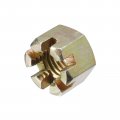 Uxcell 2pcs M10x1 5mm Hexagon Slotted Nut Grade 8 Carbon Steel Hex Castle Nuts Color Zinc