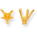 14k Gold 5 Prong Heart Tapered V-end Setting 8x7mm 
