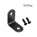 Uxcell Corner Brace Angle Bracket Fastener L Shape 30mmx30mmx16mm Black Round End With Screws 10pcs