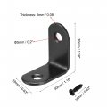 Uxcell Corner Brace Angle Bracket Fastener L Shape 30mmx30mmx16mm Black Round End With Screws 10pcs