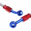 Uxcell 1 Set 100cm 39 37 Length 10mm Id Motorcycle Hydraulic Brake Line Oil Hose Pipe 28a 0a Rubber Braided Cable For Atv