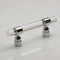 Lucite On Polished Chrome Pull 3 Hole Centers 5-1 32 Overall Length Clear Acrylic Cabinet Handle Furniture Door 