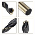 4pcs Straight Shank Twist Drill Bits 6mm Gold Titanium Black Nitride Coated High Speed Steel Hss 4341 With For Stainless Alloy 