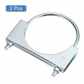 Uxcell Muffler U-bolt Clamps For 110mm 4-5 16 Diameter Exhaust Tail Pipe 2pcs U Clamp Saddle Type