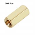 Uxcell 200pcs Brass Straight Pcb Pillar Female Thread Hex Standoff Spacer M3x5x10mm