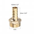 Uxcell Brass Hose Barb Fitting Straight 10mm X G1 2 Male Thread Pipe Connector With Stainless Steel Clamp Pack Of