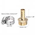 Uxcell Brass Hose Barb Fitting Straight 10mm X G1 2 Male Thread Pipe Connector With Stainless Steel Clamp Pack Of
