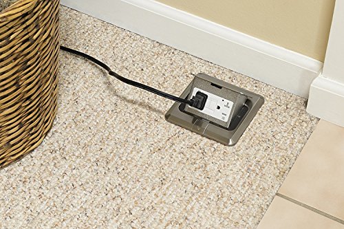 Lew Electric Pufp-sq-ss Floor Pop Up Power Box With 125v-15a Tamper Resistant Receptacle Stainless Steel