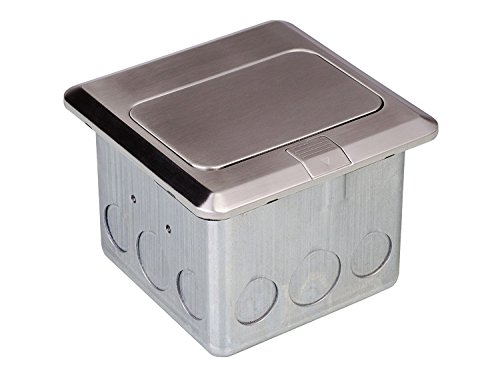 Lew Electric Pufp-sq-ss Floor Pop Up Power Box With 125v-15a Tamper Resistant Receptacle Stainless Steel