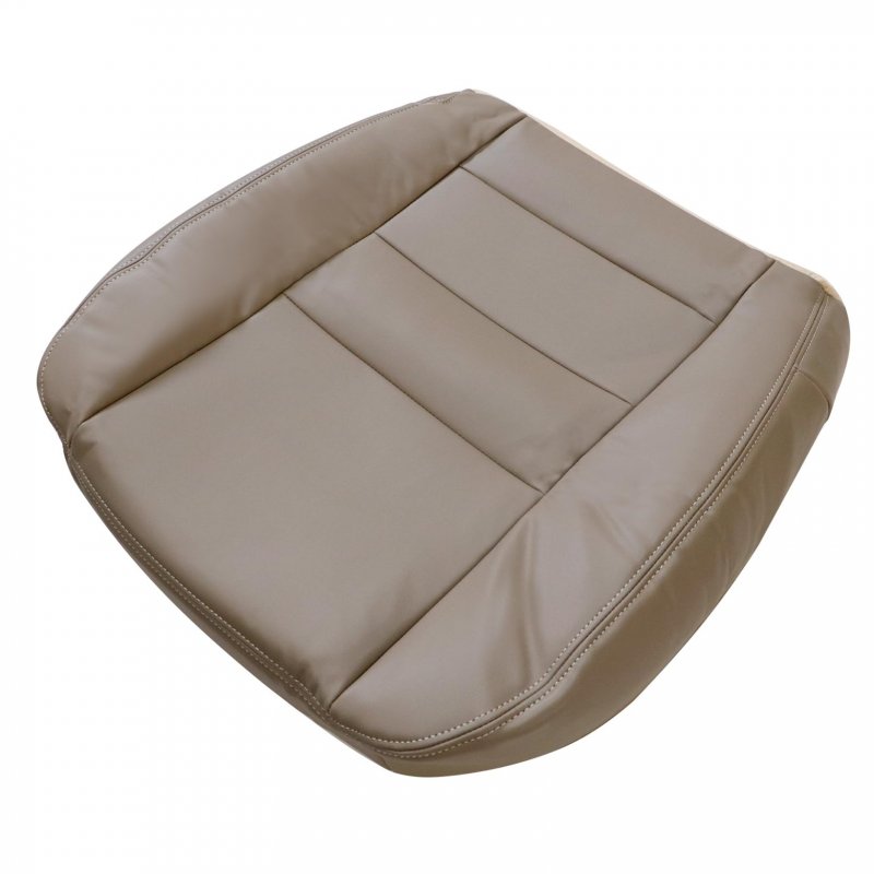 Driver Side Bottom Replacement Seat Cover Leather Med Parchment Tan For Ford F250 F350 F450 F550 Lariat 2002 2003 2004 2005