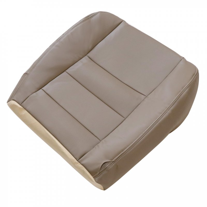 Driver Side Bottom Replacement Seat Cover Leather Med Parchment Tan For Ford F250 F350 F450 F550 Lariat 2002 2003 2004 2005