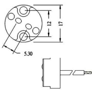 Extra Long Wires Lvs-4-18 Halogen Lamp Socket With 18 Leads For G4 G5 3 G6 35 Bi-pin Light Bulbs A