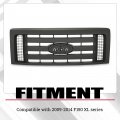 Hecasa Front Grille Compatible With 2009-2014 Ford F150 Xl Model Bumper Painted Black Shell And Insert Assembly Guard Cover