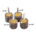 40pcs 1 In X Flap Sanding Wheels 60 80 120 240 Grit Aluminum Oxide For Grinding Deburring And Polishing Metal Wood Fits Drills