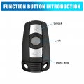 Uxcell New 3 Buttons Uncut Insert Key Fob Remote Control Case Shell Replacement Kr55wk49127 For Bmw 1 5 6 7 Series E90 E92 E93