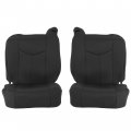 Ecotric Black Front Seat Covers Sets Compatible With 1999-2006 Chevy Chevrolet Silverado Gmc Sierra 1500 Extended Cab Pickup