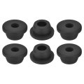 6pcs Rubber Grommets 20mm Drill Hole 11mm Id Top Hat Grommet Black Silicone Plug Gasket For Wiring Automotive