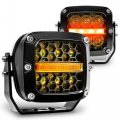 True Mods 3 120w Amber Led Pods Offroad Driving Light Cube Amber Turn Signal Marker Off-road Lights For Utv Atv Jeep Wrangler 