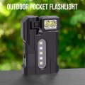 Pocket Flashlight Usb Rechargeable 180 Rotatable Magnetic Base For Camping Emergency