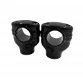Httmt- Black 2 Risers 1 25 Handlebar Top Clamps For H-d Dyna Fat Bob Wide Glide P N Tghd-hbs014-bk 