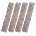4 Pcs Plush Khaki Car Seat Belt Protector Shoulder Strap Seatbelt Pads Covers 