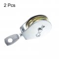 Uxcell 2pcs 103mm Single Pulley Block Iron Hanging Wire Towing Wheel Cable Rope Runner Roller In Zinc Plated