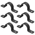 6pcs Metal Pipe Clamps 1 Inch Carbon Steel Two Hole Strap U Bracket Tube Clip Conduit For Fixing Wire Cord Installation 